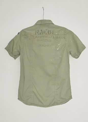 Оливковковая (хаки) кэжуал рубашка однотонная Ra-Re