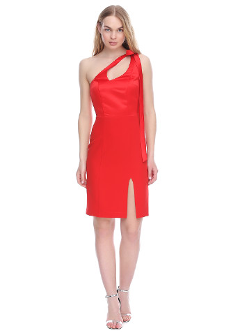 Красное коктейльное платье короткое Kseniya Litvynska однотонное