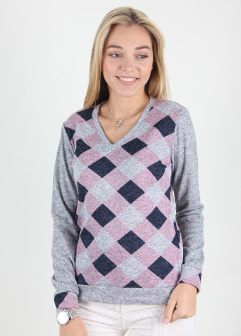 Розовый демисезонный пуловер пуловер Miss Fashion
