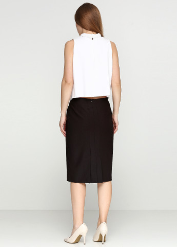 Темно-коричневая офисная однотонная юбка Stefanie L миди