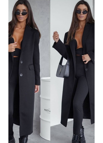 Чорне демісезонне Пальто однобортне No Brand