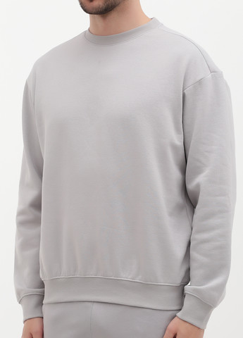 Сіро-голубий світшот H&M однотонний без декору (317203463)