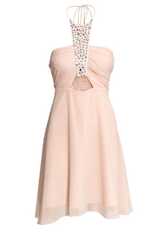 Світло-рожева коктейльна плаття кльош H&M однотонна