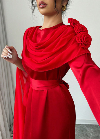 Червона кежуал сукня а-силует SHEIN однотонна