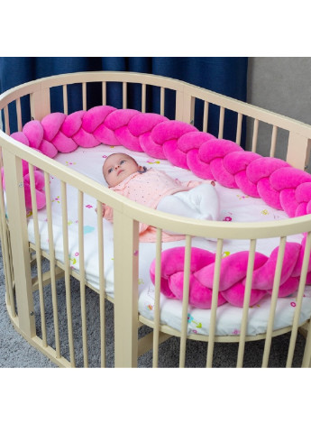 Бортик косичка защита ручной работы в детскую кроватку велюровый с завязками 240х20 см на три стороны кроватки (85305-Нов) Francesco Marconi (251960128)