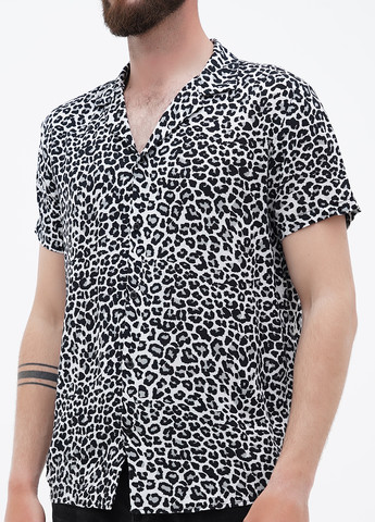 Черно-белая кэжуал рубашка леопардовый Boohoo