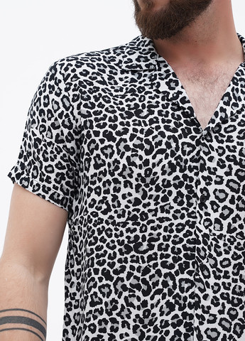 Черно-белая кэжуал рубашка леопардовый Boohoo