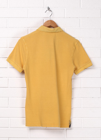 Желтая футболка-поло для мужчин Stone Washed однотонная
