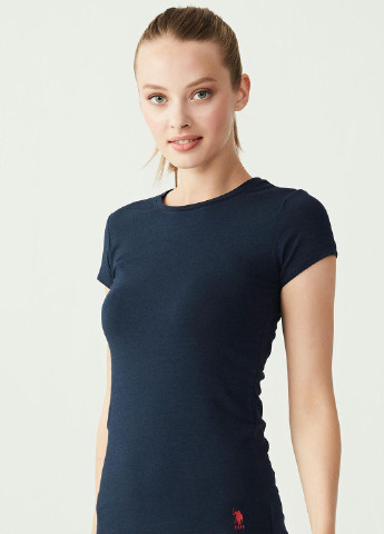 Синя всесезон футболка жіноча 44/xxl темно-синій 66002 U.S. Polo ASSN