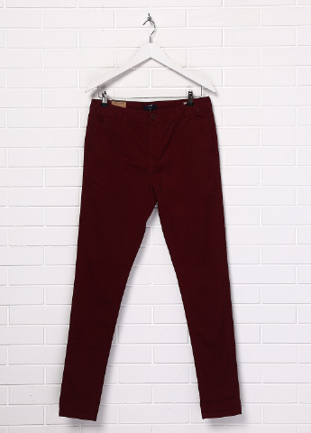 Бордовые джинсовые демисезонные зауженные брюки Kiabi