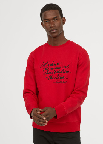 Свитшот H&M - Прямой крой красный кэжуал - (151954643)