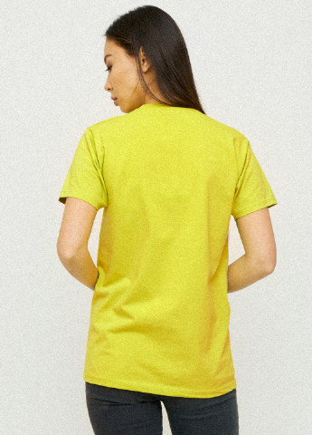 Желтая демисезон футболка boyfriend / air print / YAPPI