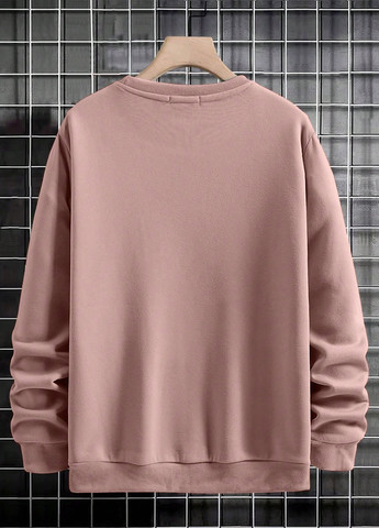 Пудровый свитшот SHEIN однотонный нашивки (323965629)