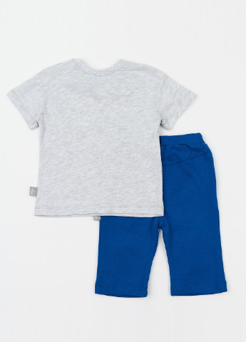 Серо-синий летний комплект (футболка, бриджи) Ляля
