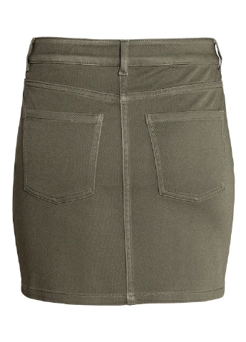 Оливковая (хаки) кэжуал однотонная юбка H&M мини