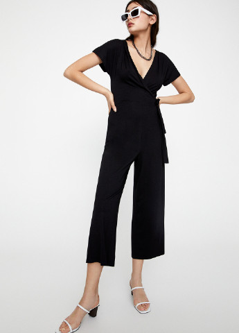 Комбінезон Pull & Bear комбінезон-брюки однотонний чорний кежуал віскоза