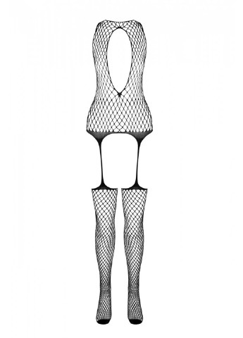 Сетчатый телесный бодистокинг имитирующий боди с чулками на подвязках CA003 Casmir (255459074)