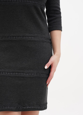 Темно-сіра кежуал сукня силуетна Sassofono меланжева