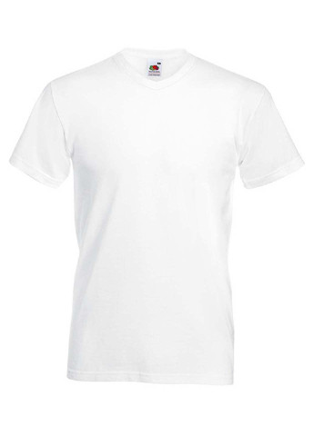 Біла футболка Fruit of the Loom Valueweight v-neck