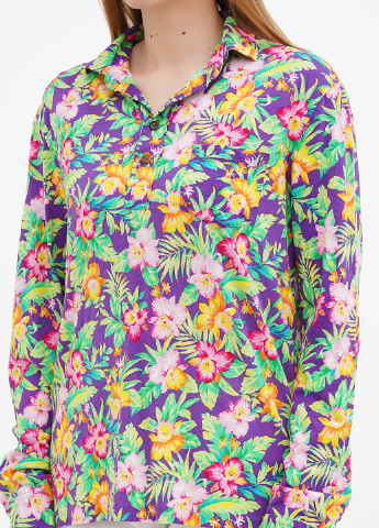 Цветная кэжуал рубашка с цветами Ralph Lauren