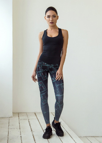 Комбінезон Designed for fitness комбінезон-брюки градієнт чорний спортивний трикотаж, поліамід