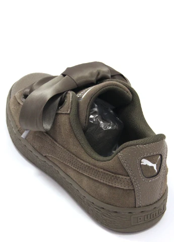 Хаки женские кеды suede heart bubble wns Puma