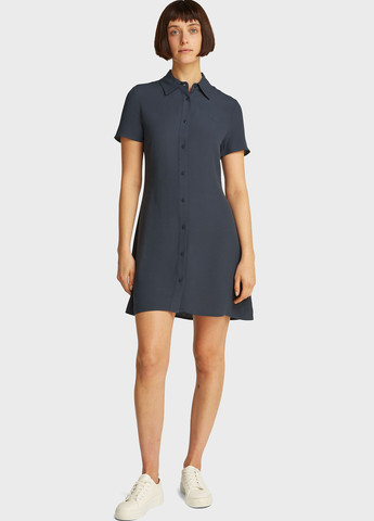 Темно-серое кэжуал, деловое платье рубашка Calvin Klein Jeans однотонное