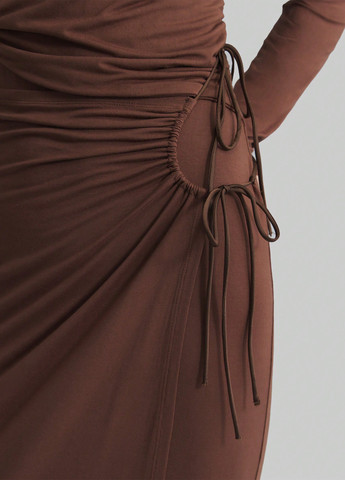 Коричневое кэжуал платье SHEIN однотонное