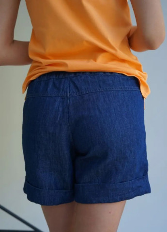 Джинсовые шорты для беременных прямого силуэта синие To Be (231445843)