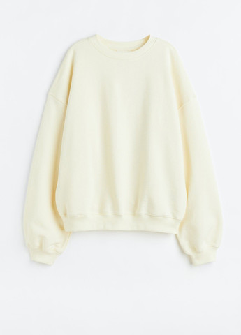 Кремовый свитшот H&M однотонный без декора (362376841)
