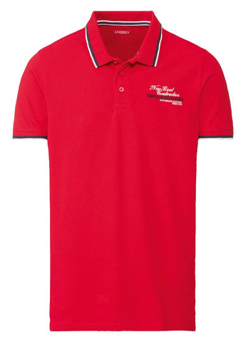 Красная футболка-поло для мужчин Livergy с надписью