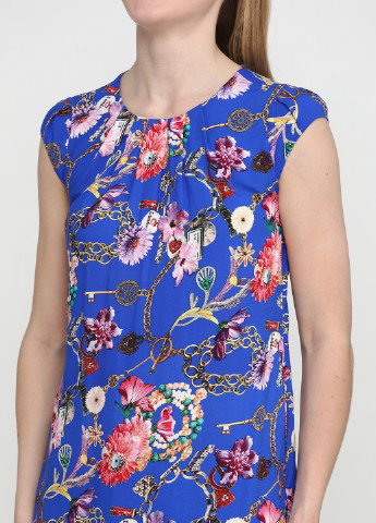 Синее кэжуал платье Lenida с цветочным принтом