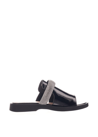 Черные шлепанцы Blizzarini со стразами, лаковые