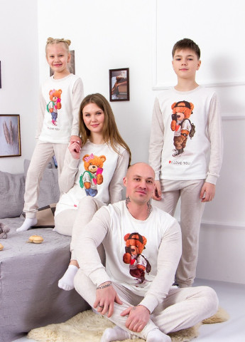 Молочная всесезон пижама для мальчика "family look" Носи своє 6076