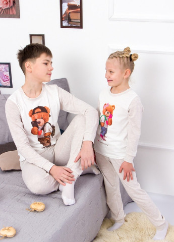 Молочная всесезон пижама для мальчика "family look" Носи своє 6076
