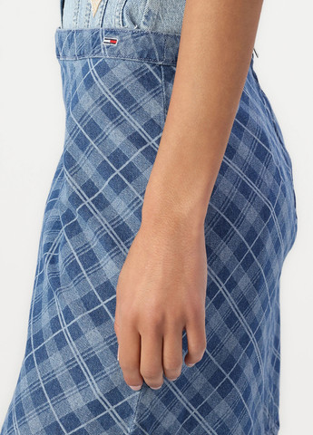 Синяя джинсовая в клетку юбка Tommy Hilfiger