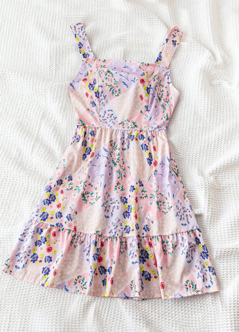 Комбінована кежуал сукня кльош, з відкритою спиною SHEIN з квітковим принтом