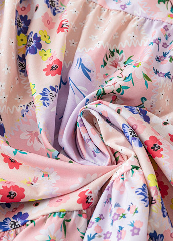 Комбінована кежуал сукня кльош, з відкритою спиною SHEIN з квітковим принтом