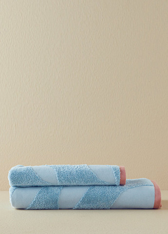 English Home полотенце, 50х80 см колор блок голубой производство - Турция