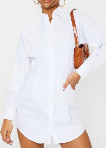 Білий кежуал сукня сукня-сорочка PrettyLittleThing однотонна