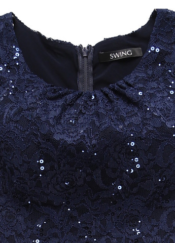 Темно-синя коктейльна, кежуал сукня футляр Swing однотонна