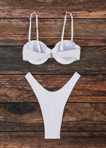 Белый летний купальник (бюстгалтер, трусики) раздельный SHEIN