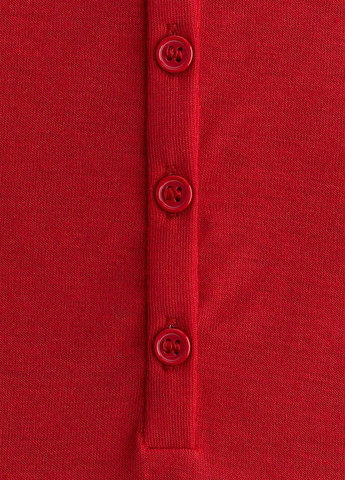 Красная женская футболка-поло H&M однотонная