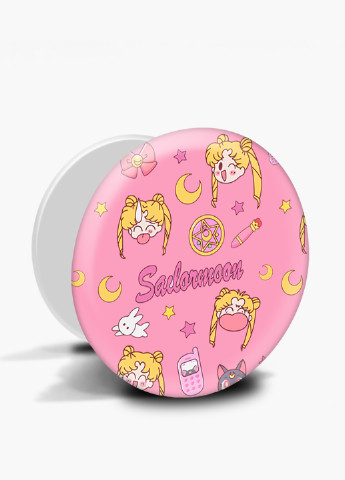 Попсокет (Popsockets) держатель для смартфона Сейлор Мун (Sailor Moon) (8754-2911) Черный MobiPrint (229014743)