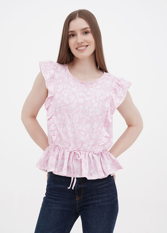 Світло-рожева літня блуза з баскою Orsay
