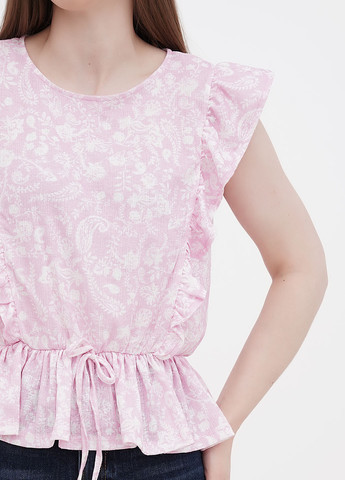 Светло-розовая летняя блуза с баской Orsay