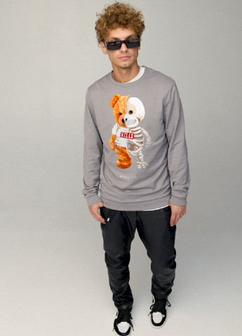 Серый свитшот мужской basic /no flis/ YAPPI (252259066)