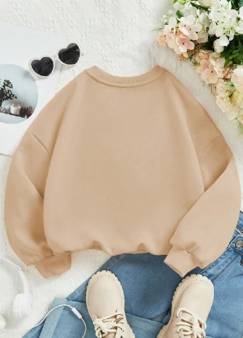 SHEIN світшот новорічний пісочний кежуал поліестер