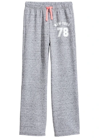 Серые спортивные демисезонные со средней талией брюки H&M