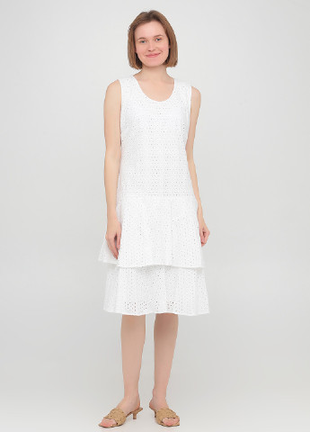 Білий кежуал сукня а-силует The J. Peterman Company однотонна